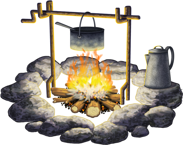 Campfire Png Transparent - Middle Ages Campfire (800x681), Png Download