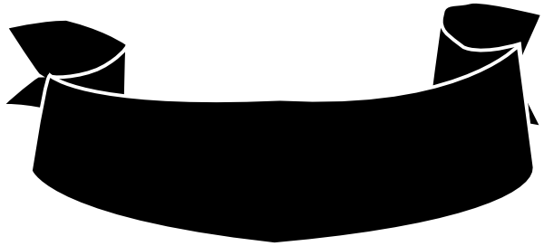 Image Free Banner Blkwht Clip Art - Black Banner Png (600x272), Png Download