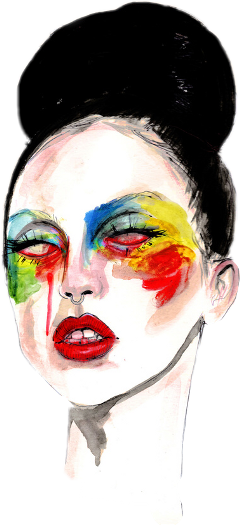 Portrait Woman Illustration Painting Colors - Lady Gaga Lucas David (240x525), Png Download