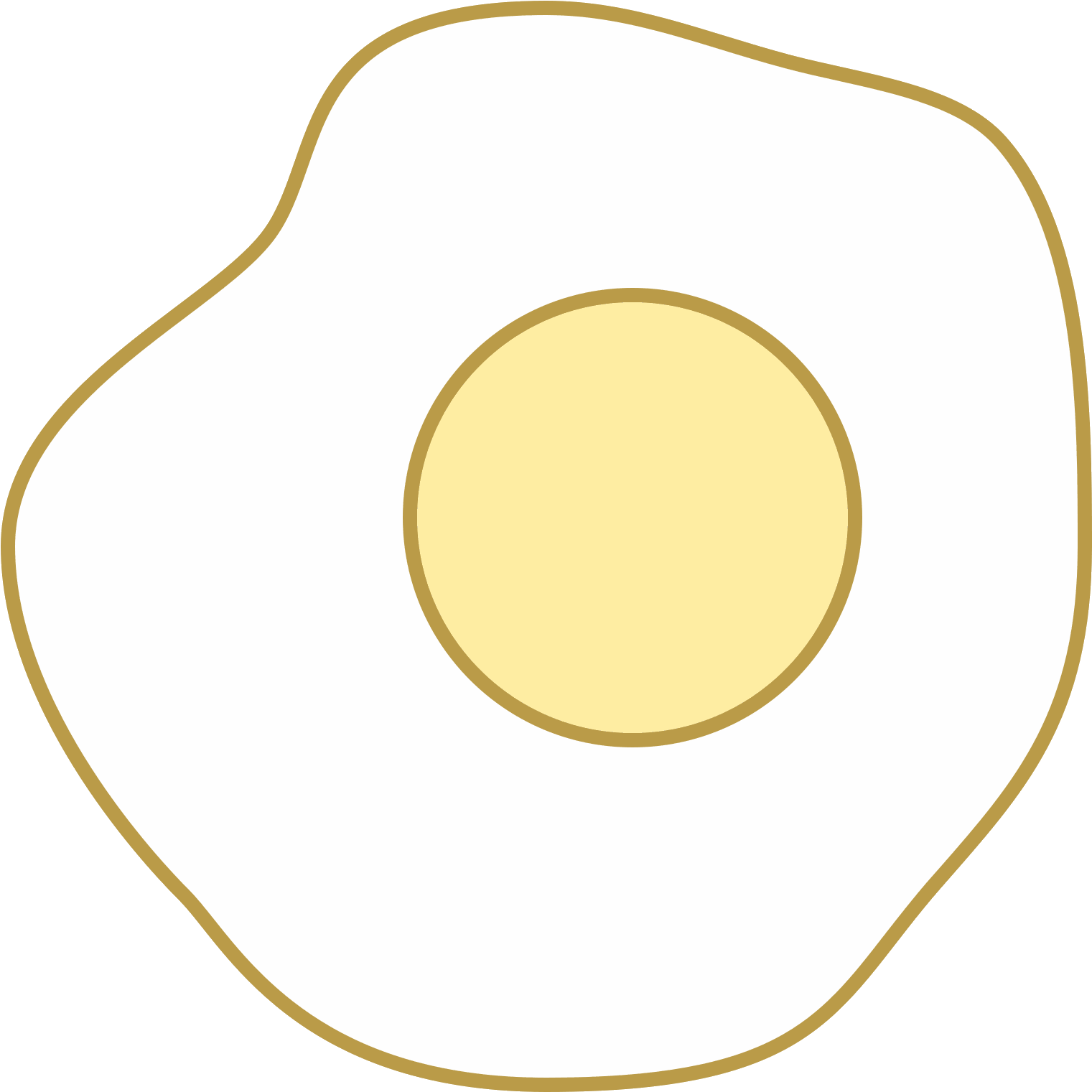 Sunny Side Up Eggs Icon - Circle (1600x1600), Png Download