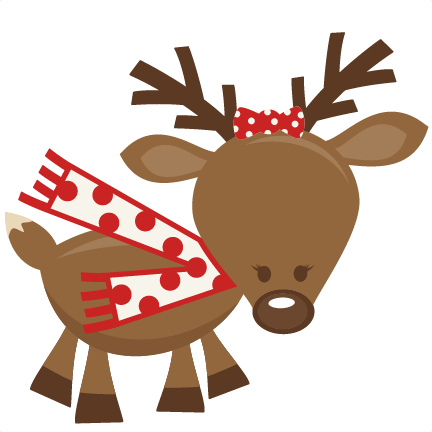 Cute Girl Reindeer Svg Cutting Files For Scrapbooking - Cute Christmas Pictures Png (432x432), Png Download