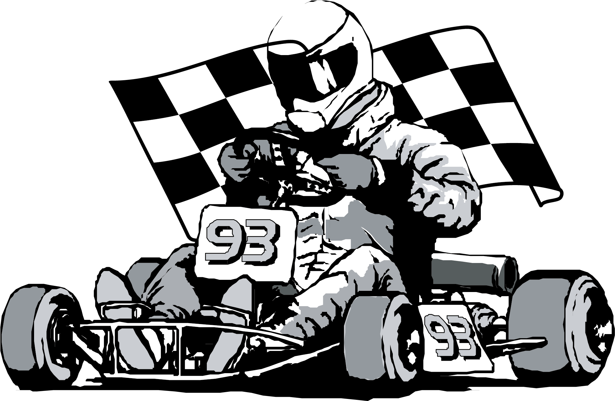 Banner Free Stock Kart Racing Flags Auto Flag Sketch - Go Kart Racing Flag (2306x1596), Png Download