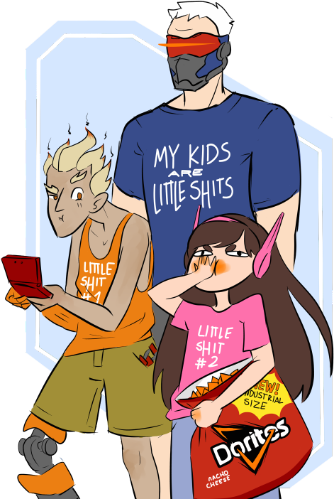 When Will I Start Taking These Characters Seriously - Daddy D Va Soldier 76 (500x728), Png Download