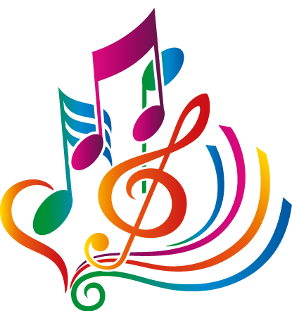 Picture Transparent Stock Colorful Music Staff Clipart - Note De Musique Couleur (415x442), Png Download