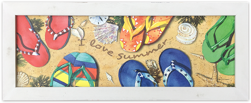 Chalkboard - Barb Tourtillotte - I Love Summer Canvas (900x400), Png Download