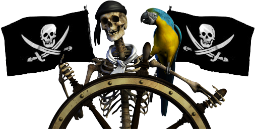 Pirate Ship Deck Png - Pirate Driving A Boat (520x256), Png Download
