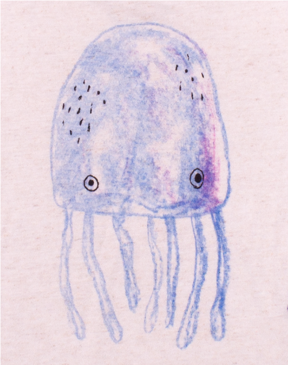 Noé & Zoë Raglan Tee Jellyfish - Child Art (960x720), Png Download