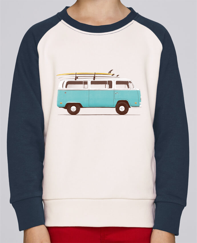 Sweatshirt Kids Round Neck Stanley Mini Contrast Blue - Blue Van Framed Art Print - Scoop Black Mini 10" X (690x850), Png Download