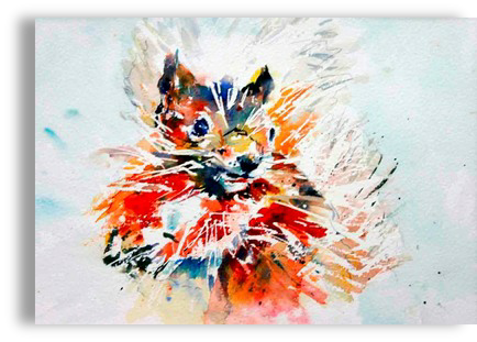 In The Meadow Options Squirrel Colours Options - Painting (434x311), Png Download