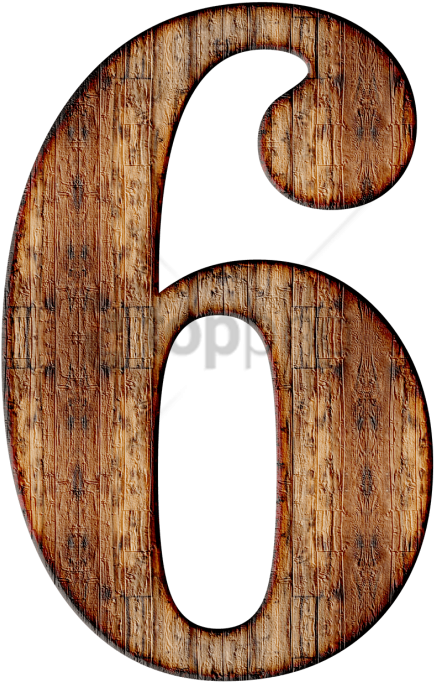 Wooden Number - Wooden Number 6 Png (400x400), Png Download