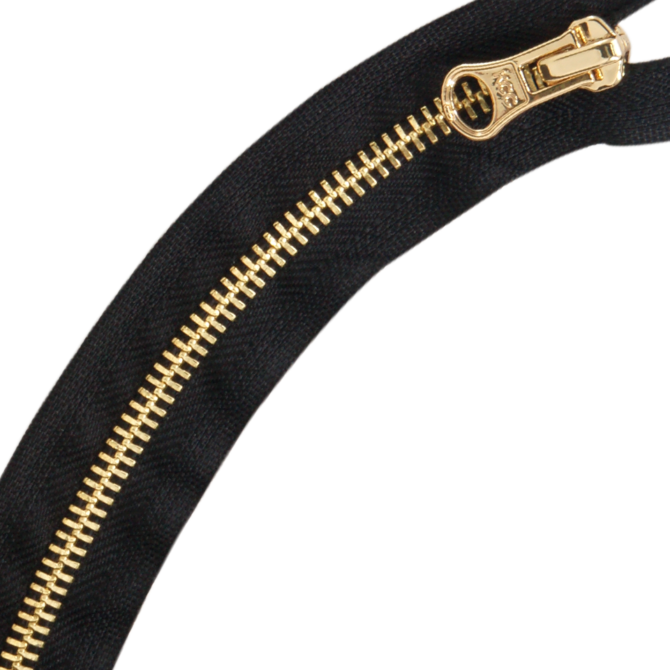 5 Metal With Curved Zipper - Black Dallas (960x960), Png Download