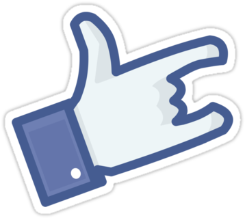 "facebook Like Devil Horns" Stickers By Adimski95 - Dislike (375x360), Png Download