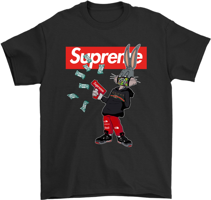 Bugs Rabbit Supreme And Gucci Mashup Shirts - Supreme Louis Vuitton Snoopy (1024x1024), Png Download