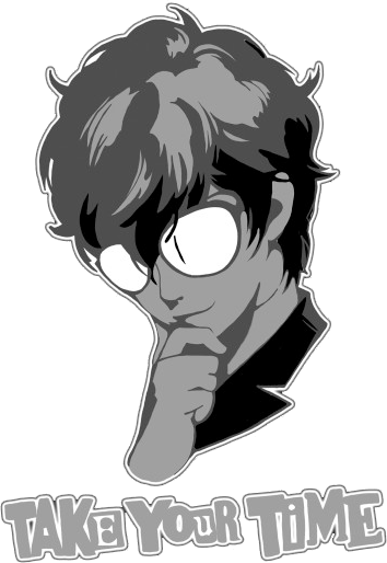 Bust Of The Persona 5 Protagonist Above The Text “take - Persona Take Your Time (354x514), Png Download