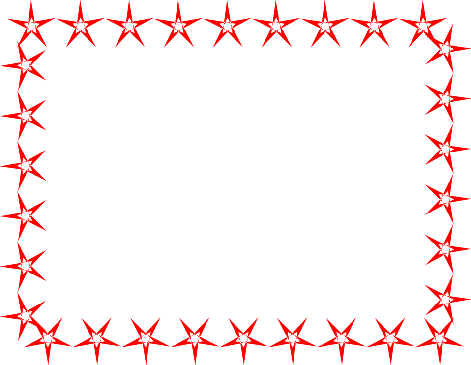 Illustration Of A Blank Frame Border Of Red Stars - Bordes De Estrellas Png (958x742), Png Download