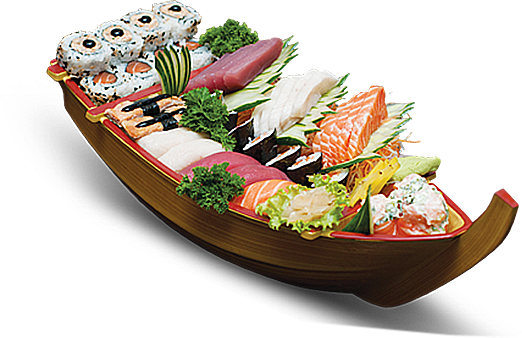 Barco Sushi Png - Barca De Sushi Png (522x338), Png Download