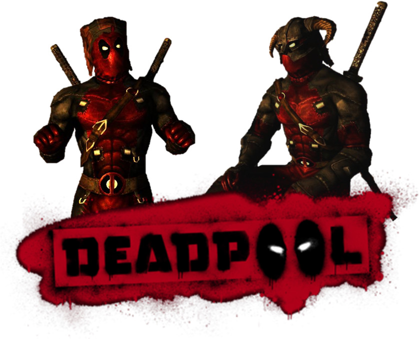 This Mod Adds A Unique Set Of Armour To Skyrim, Based - Transparent Background Deadpool Logo (838x684), Png Download