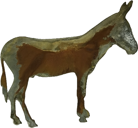 Rusty Metal Donkey Wall Art - Figuras De Animales Blanco Y Negro (1000x750), Png Download