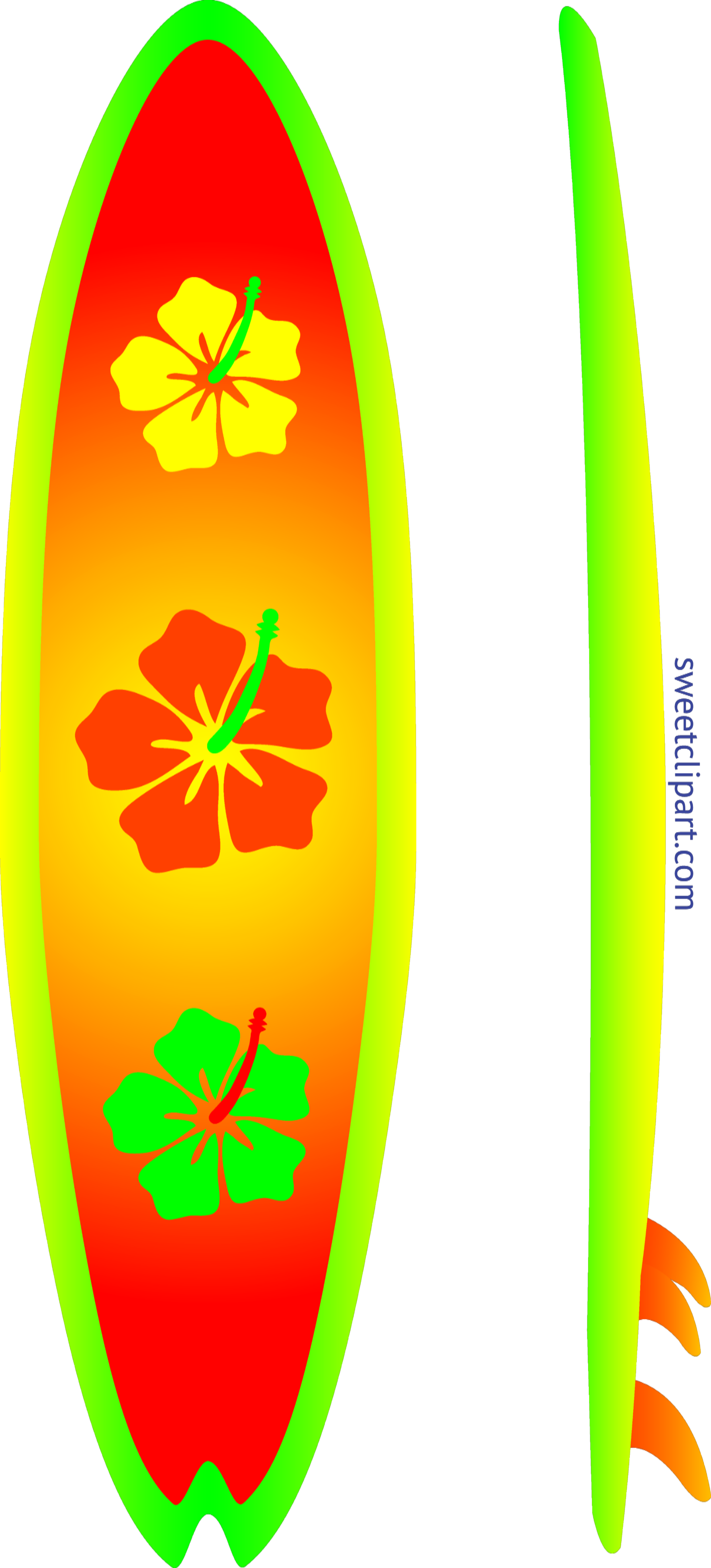 Surfboards Clip Art Sweet - Surfboard Clipart Free (3192x7038), Png Download