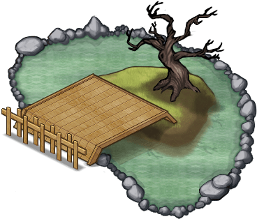 Pone With A Dry Pine Tree - Pond (367x350), Png Download