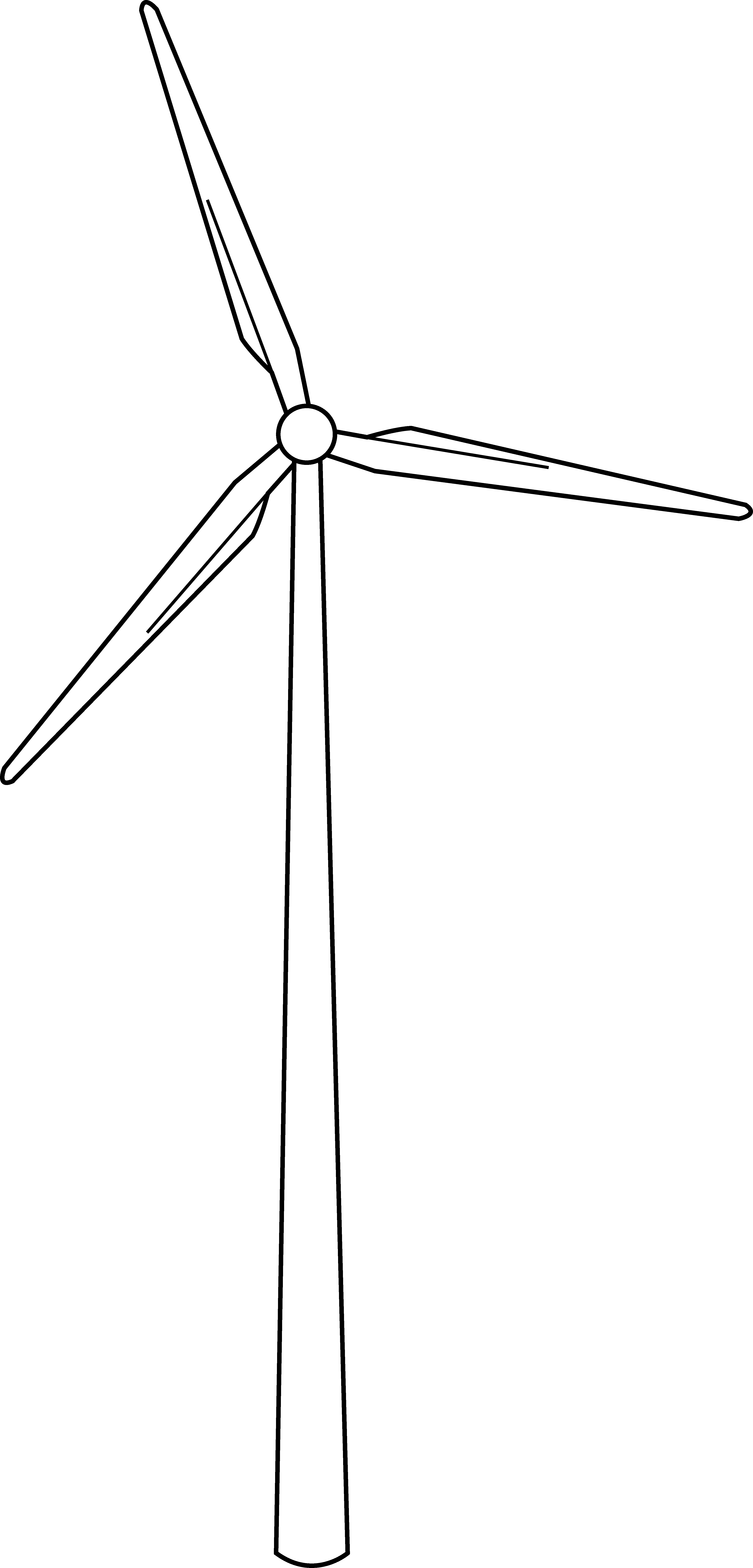 Wind Turbine Line Art - Wind Turbine Line Drawing (4174x8685), Png Download