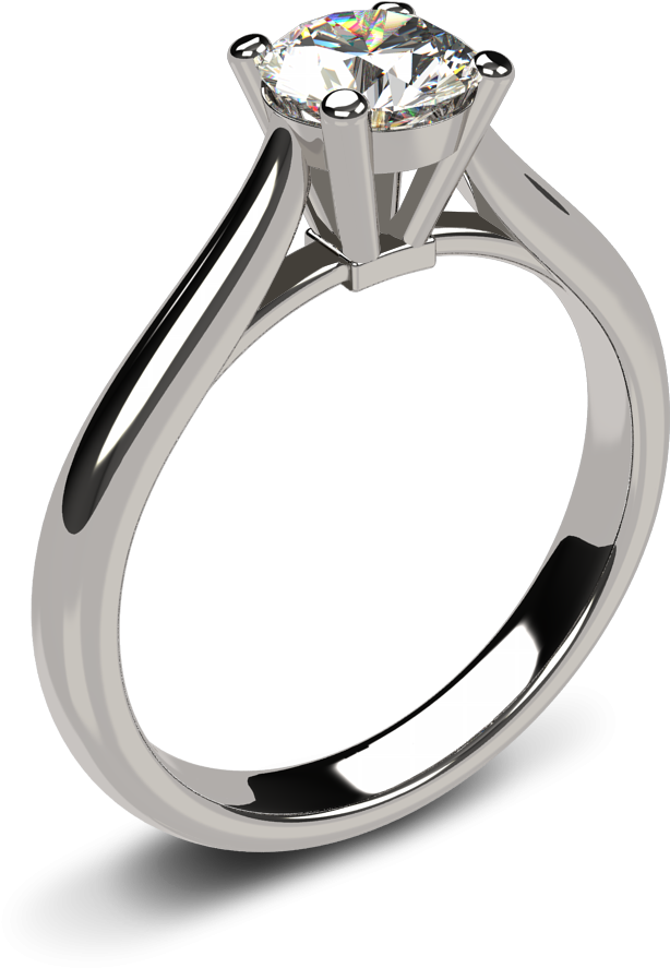 14k White Gold Classic Diamond Engagement Ring - Classic Diamond Engagement Ring (1000x1000), Png Download