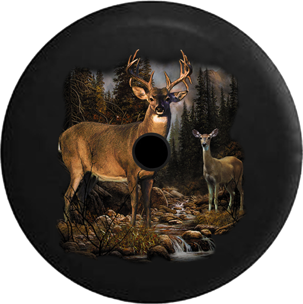 Jeep Wrangler Jl Backup Camera Buck And Doe White Tail - Tirecoverpro Full Color View From The Dock Down The (1024x1029), Png Download