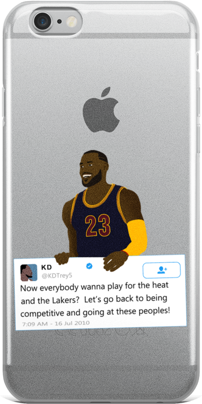 Lebron James Holding Kevin Durant Tweet - Iphone 7 Clear Case Ultra Thin Tpu Cover Protective (1000x1000), Png Download