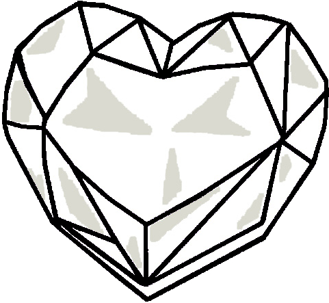 Heart Crystal Base By Sasami87 On Deviantart - Drawing Of A Crystal Heart (480x480), Png Download