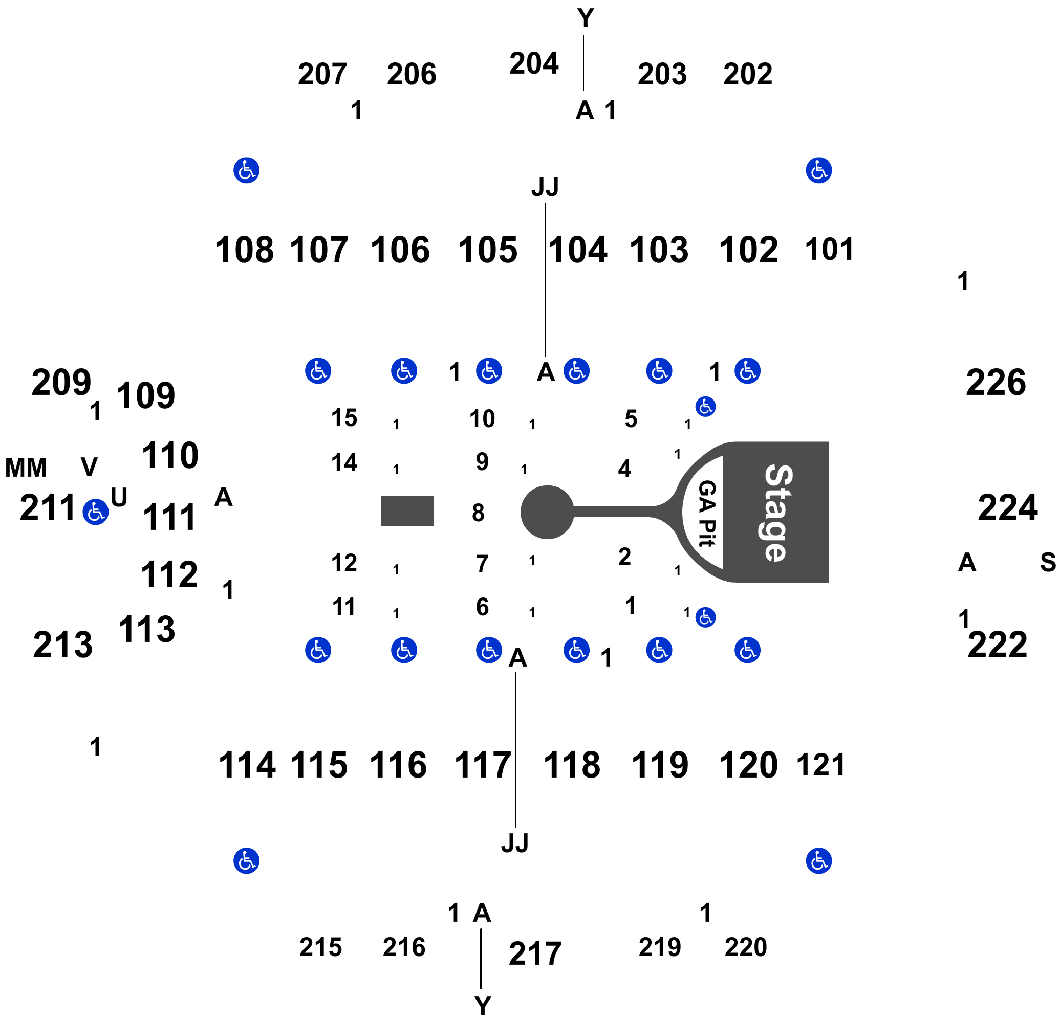 K Rock Centre Seating Chart (2100x2100), Png Download