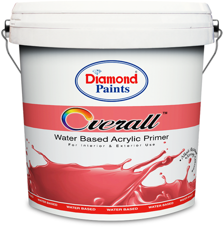 Overall Water Based Acrylic Primer - Diamond Paints Wall Putty (450x461), Png Download