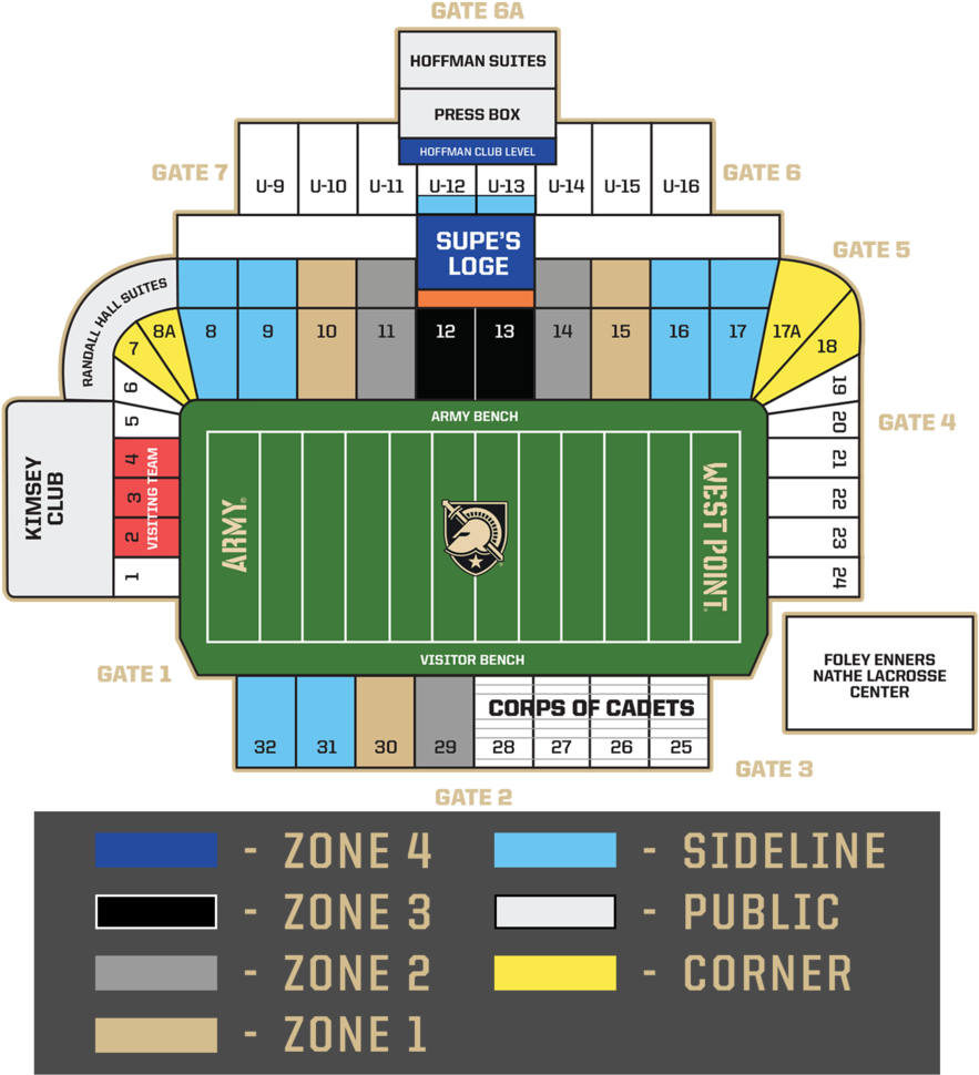 Army Football Season Ticket Map 2018 - Ticket (1000x1000), Png Download