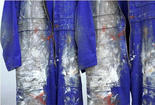 2009 / Oil, Acrylic Paint On Overalls, Clothes-stand - .com (500x400), Png Download