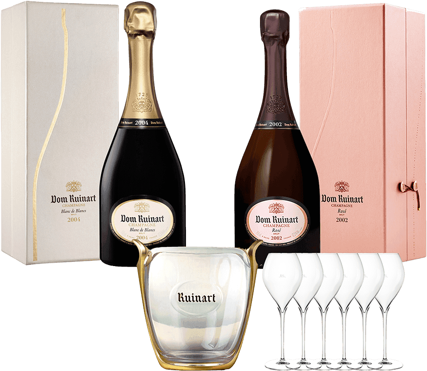 Dom Ruinart Blanc Rose, Ice Bucket & Flutes Set - 2004 Dom Ruinart Brut Champagne 750ml (900x900), Png Download