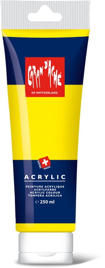 Acrylic Paint Tubes Awesome Tubes Of Acrylic Paint - Caran D'ache Acrylic 250ml 2810.030 Orange (1600x1000), Png Download