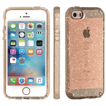 Speck Candyshell Glitter Cover For Iphone 5/5s/se - Speck Candyshell Case For Iphone 5s/se Gold & Clear (536x479), Png Download