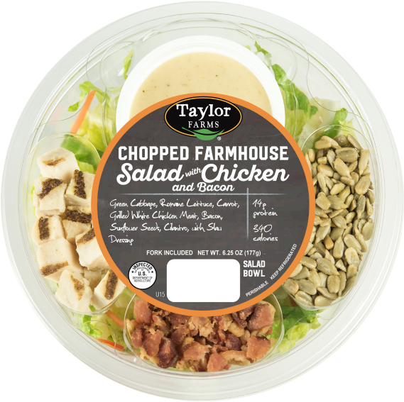 Walnut Salad With Chicken, Garden Salad With Chicken - Taylor Farms Chicken Caesar Salad, 6.25 Oz, White (600x600), Png Download