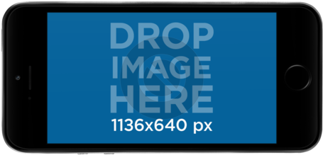 Black Iphone Se In Landscape Position Png Mockup - Iphone (640x480), Png Download