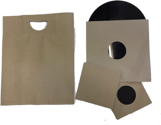 Record Carry Bag Recycled Brown Paper - Wood (600x450), Png Download