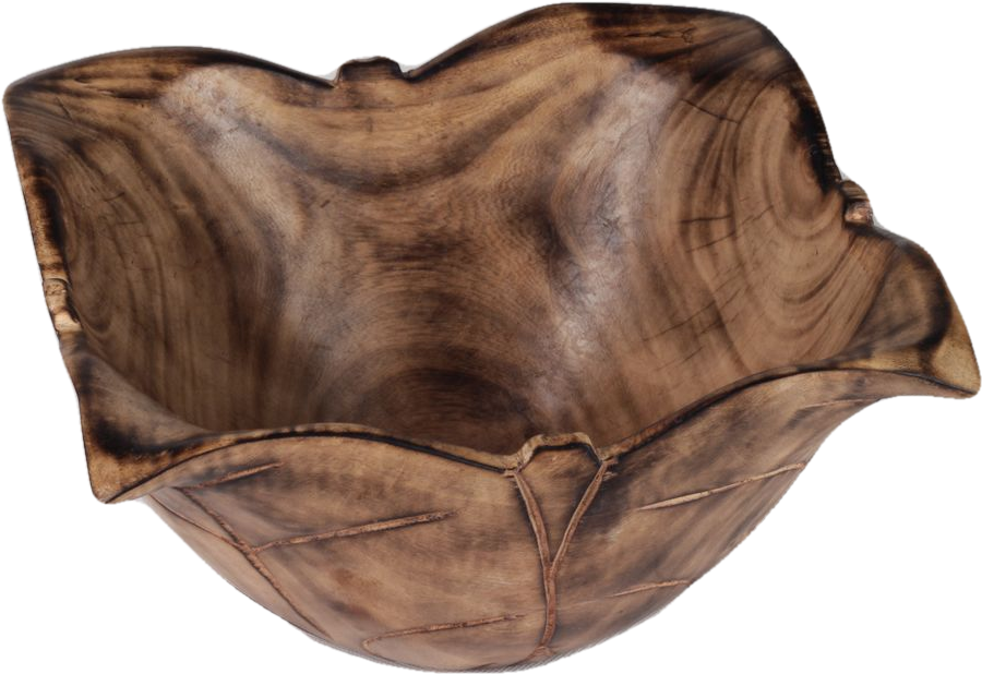 African Cabbage Leaf Shaped Wooden Salad Bowl - Bag (1000x921), Png Download
