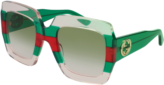 Gg0178s-001 Multicolor Green Sunglasses / Green Gradient - Gg0178s 001 (600x336), Png Download
