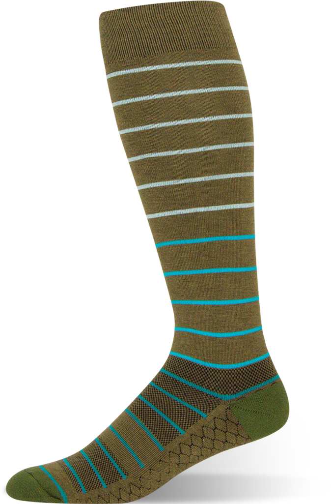 Olive Green Striped Sock - Sock (1024x1024), Png Download
