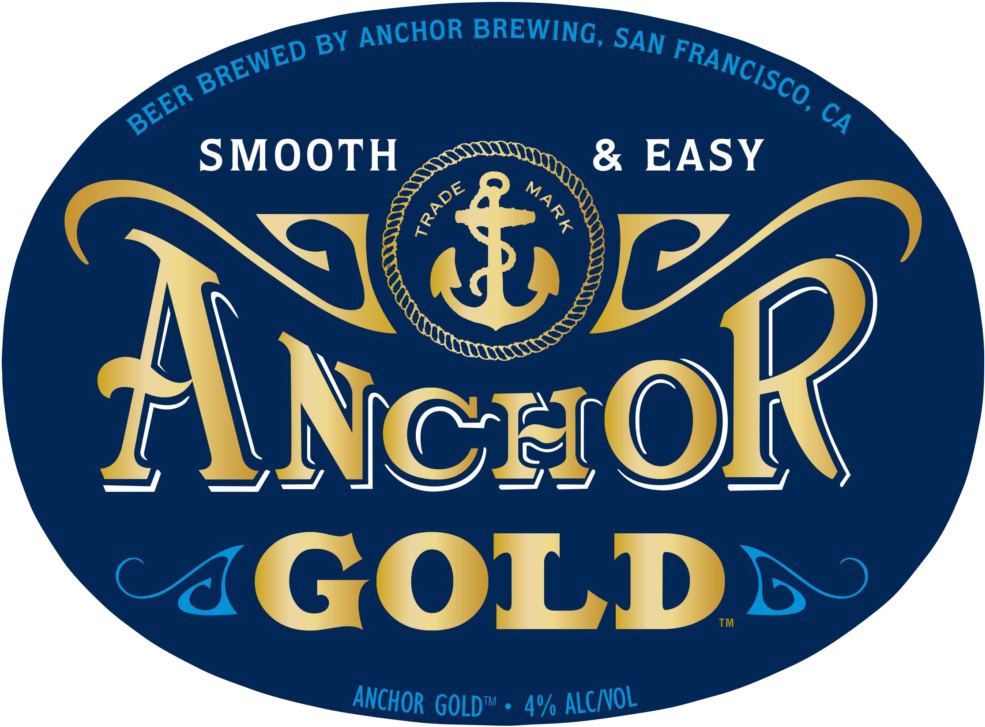 Anchor Gold Oval - Label (1024x749), Png Download