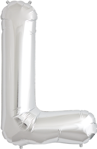 34" Silver Letter L Foil Balloon (500x500), Png Download