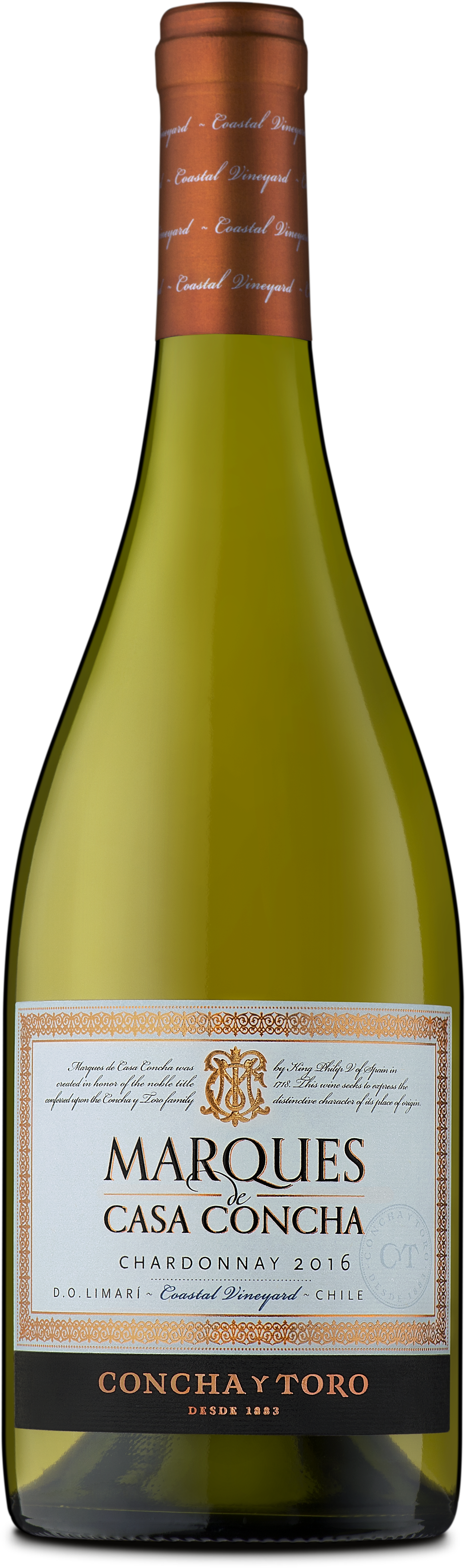 Marques De Casa Concha Chardonnay 750ml Bottle - Marques De Casa Concha Chardonnay 2016 (1676x5359), Png Download
