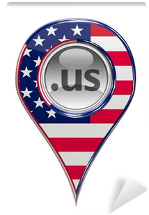 3d Pin Domain Marker With American Flag Isolated Wall - United States Of America (400x400), Png Download