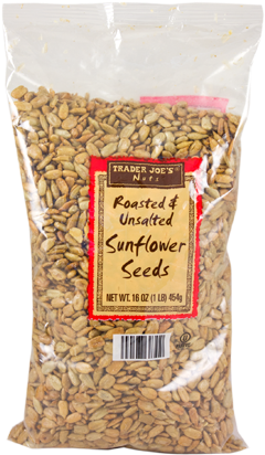 47384 Roasted Unsalted Sunflower Seeds - Trader Joe's Roasted & Salted Sunflower Seeds 16oz (275x445), Png Download
