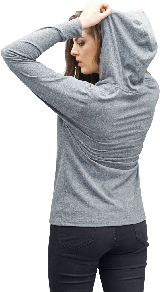The More Ornery Do No Harm Hoodie For Women - Standing Back Of Woman Transparent (768x1024), Png Download