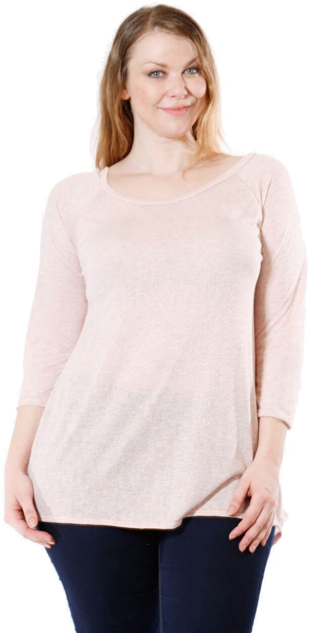 Women's Peek A Boo Back Burnout Long Sleeve Top Made - Sweater (853x1280), Png Download