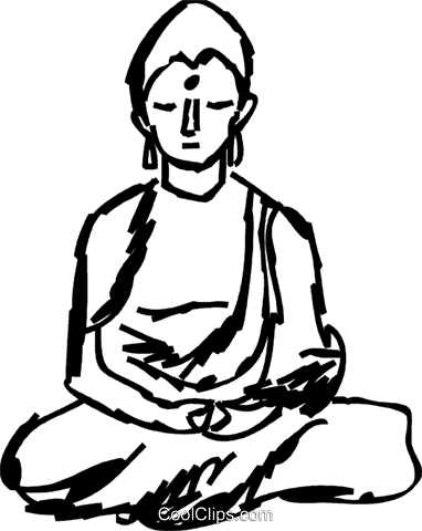 Buddha Statue Royalty Free Vector Clip Art Illustration - Illustration (382x480), Png Download